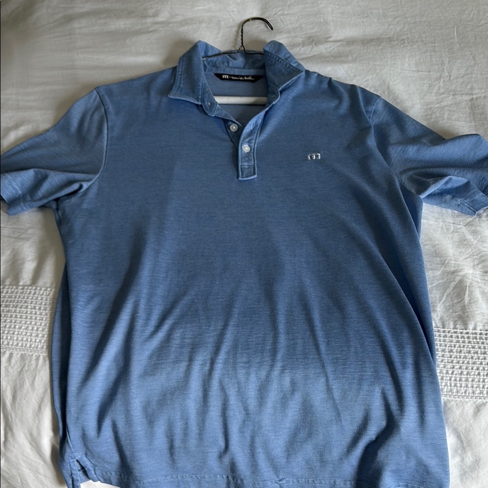 Travis Mathew Blue Polo Shirt Classic Design